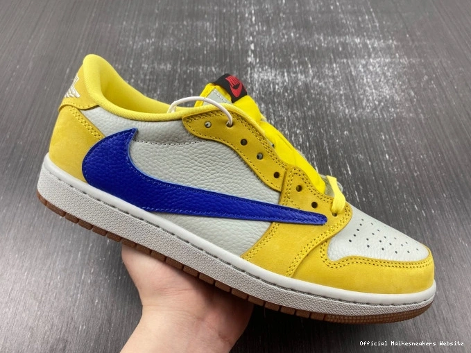 Official Maikesneakers OG Travis Canary Scott Low Air 1 DZ4137-700 Jordan x 0724